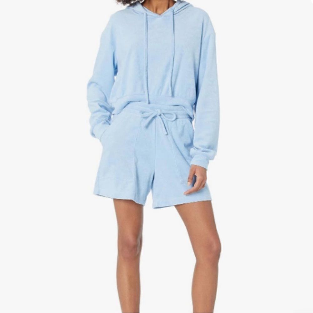 The Drop l Terry Towel Pull On Utility Shorts by @sage in Light Blue. Small. NWT
